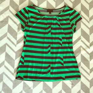 Bold green and black stripe shirt
